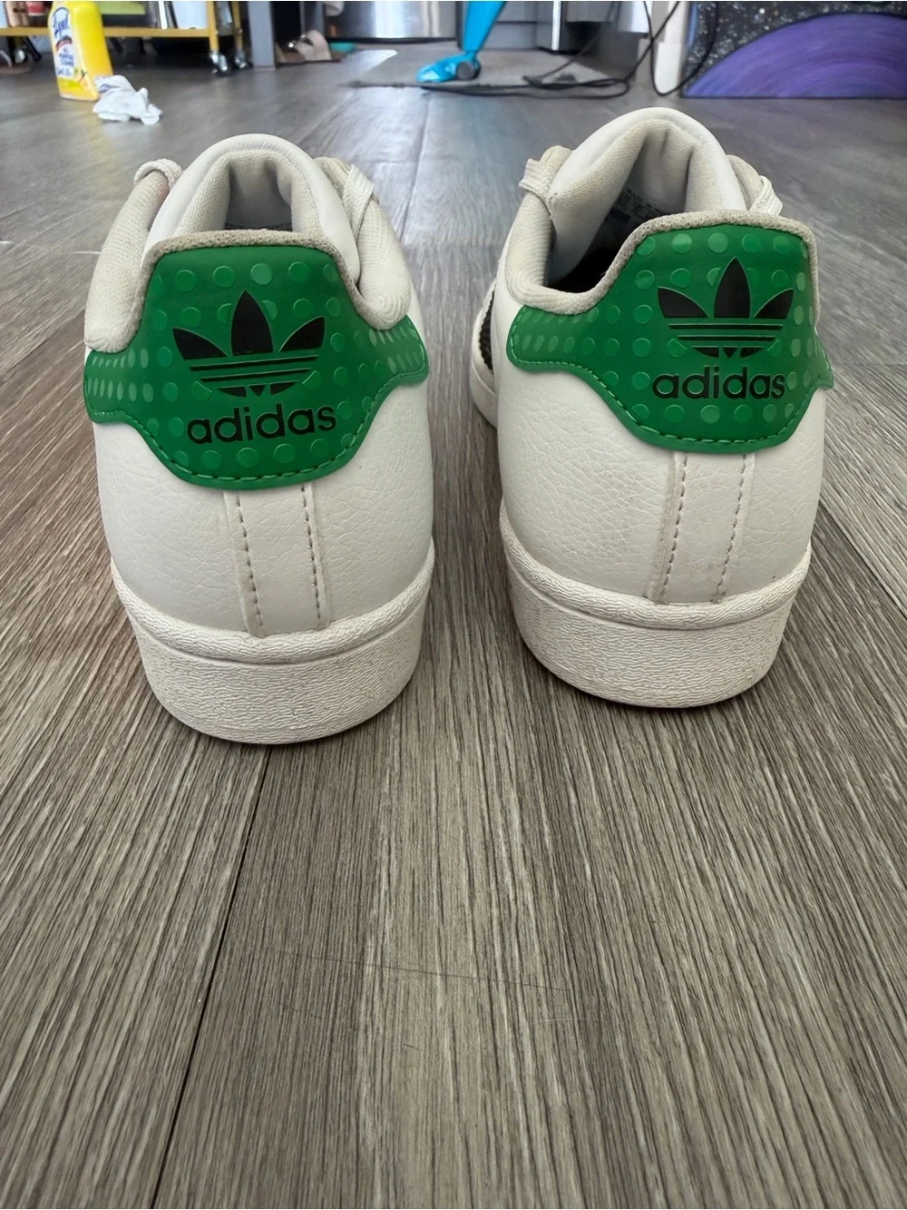 Adidas Men’s Lego’s Edition Superstar Sneakers in White, Black & Green